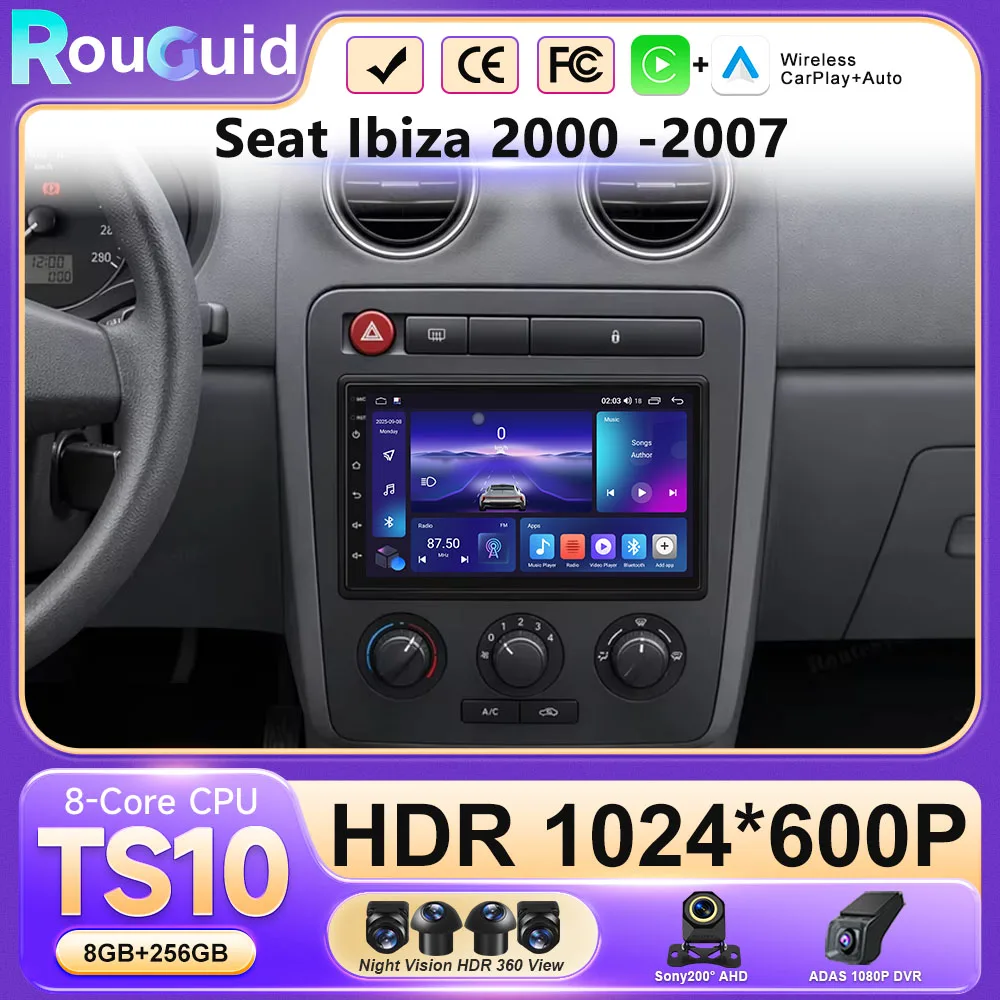 7'' Android For Seat Ibiza 2000 2001 2002 2003 2004 2005 2006 2007 GPS Navigation Radio Stereo Multimedia Player Screen Carplay