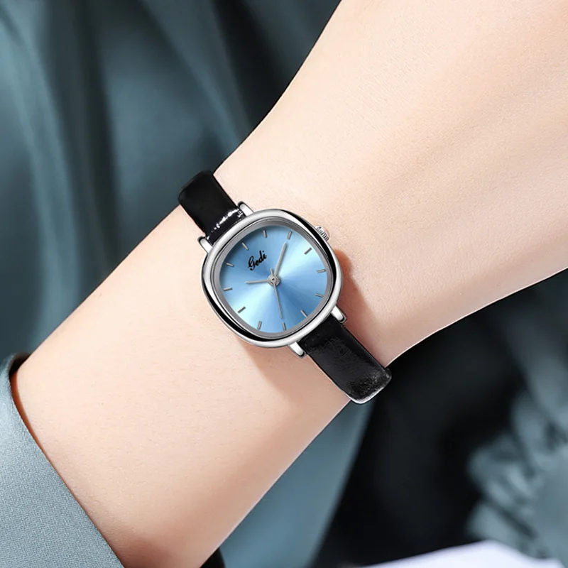 Korean simple small plate women's watch niche leather belt student exam watch quartz waterproof ladies watch