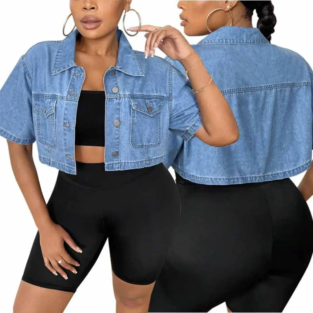 

Женская джинсовая куртка, летняя тонкая дизайнерская свободная короткая рубашка в повседневном стиле для модных нарядов