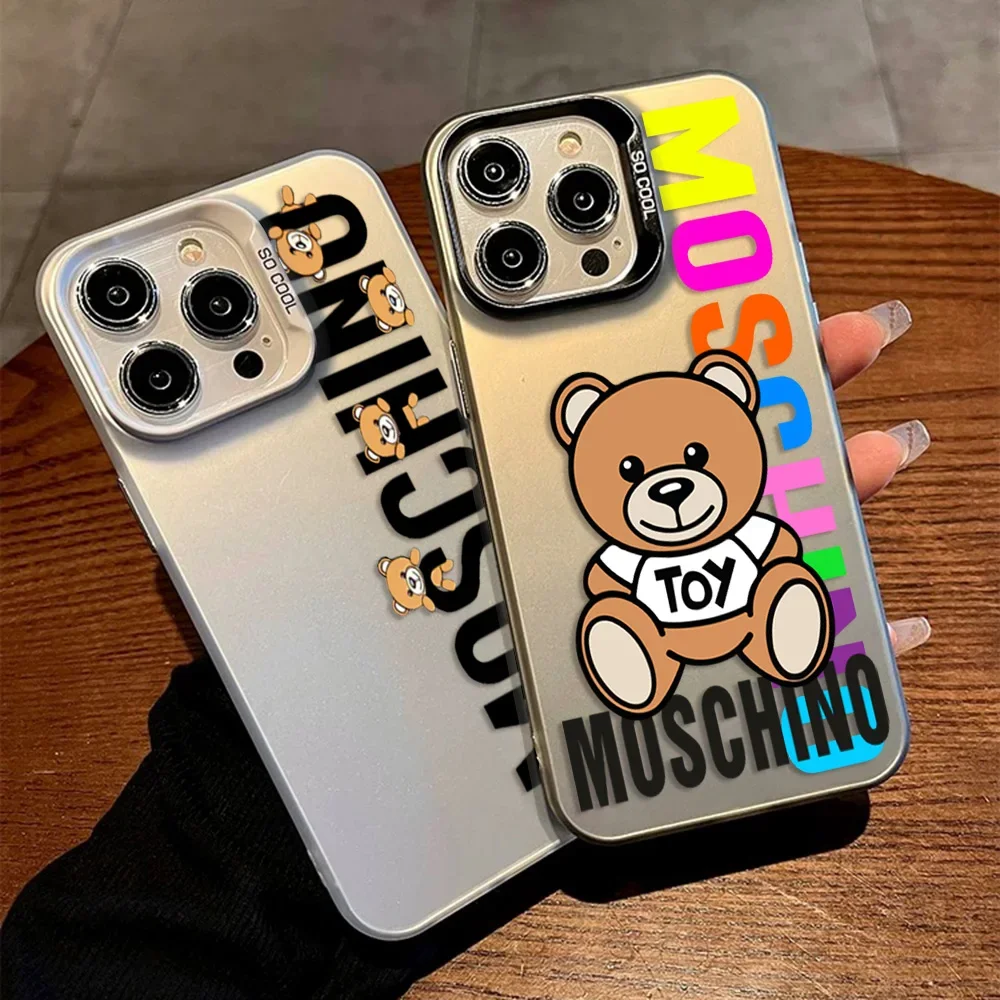 Fashion Phone Case For iPhone 16 15 14 13 12 11 Pro Max XR 8 7 Plus-M-MOSCHINO-Anti Fall Matte Back Cover