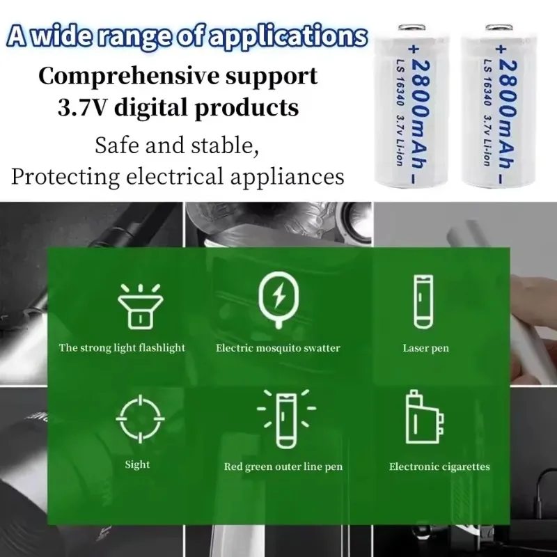 CR123A DL123A el123ap K123 5018lc Ls 16340 batterij 3,7 V 2800 mAh veiligheidscamera oplaadbare Li-ion batterij met L70 Plus oplader