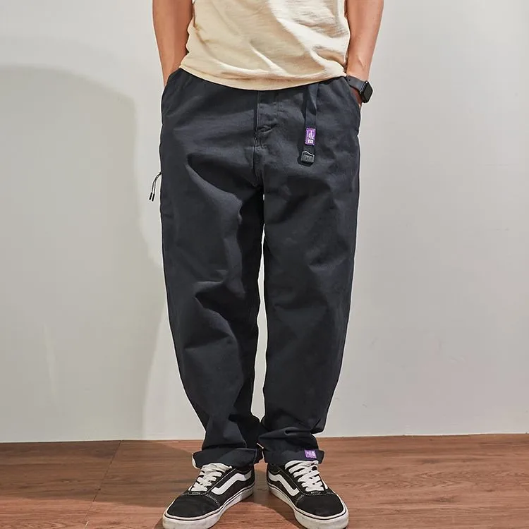 Loose Straight Leg Casual Pants Men's plus Size 300 Pounds Retro  Color Workwear Harlan Trousers Autumn Winter New Style