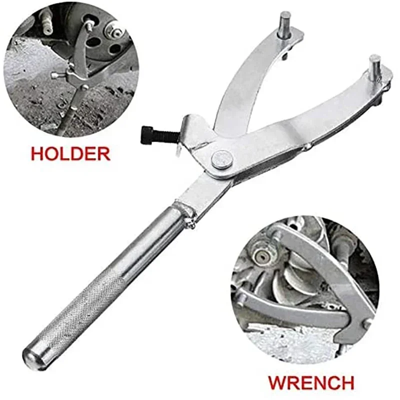 for Motorcycle Clutch Wrench Adjustable Bearing Extractor Flywheel Retainer Repair Tools Axel Removal Holder Tooling Variator