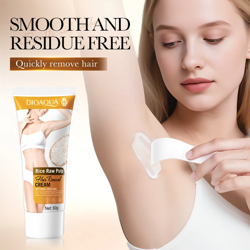 Rice Raw Pulp Extract Hair Removal 2pcs Set Gentle Depilatory Cream Moisturizing Repair Gel Non-irritating Body Hair Removal Kit