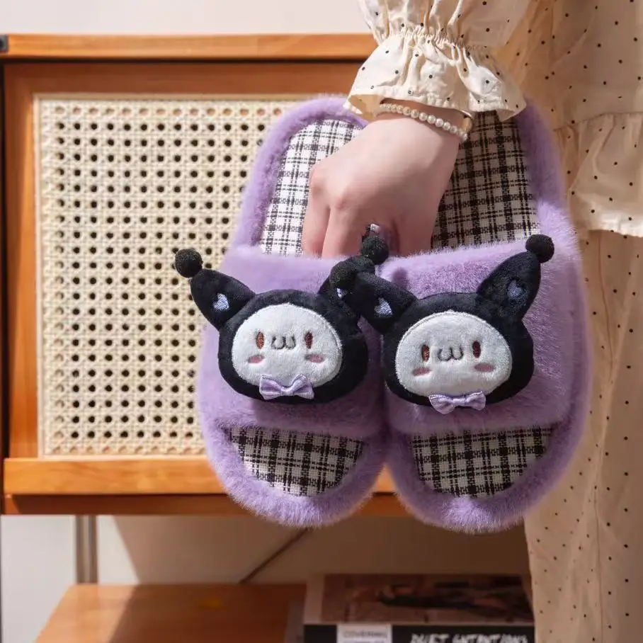 Kawaii การ์ตูน Hello Kitty Kuromi My MelodyPochacco Four Seasons รองเท้าแตะน่ารักเจ้าหญิงบ้านลื่นขายส่ง