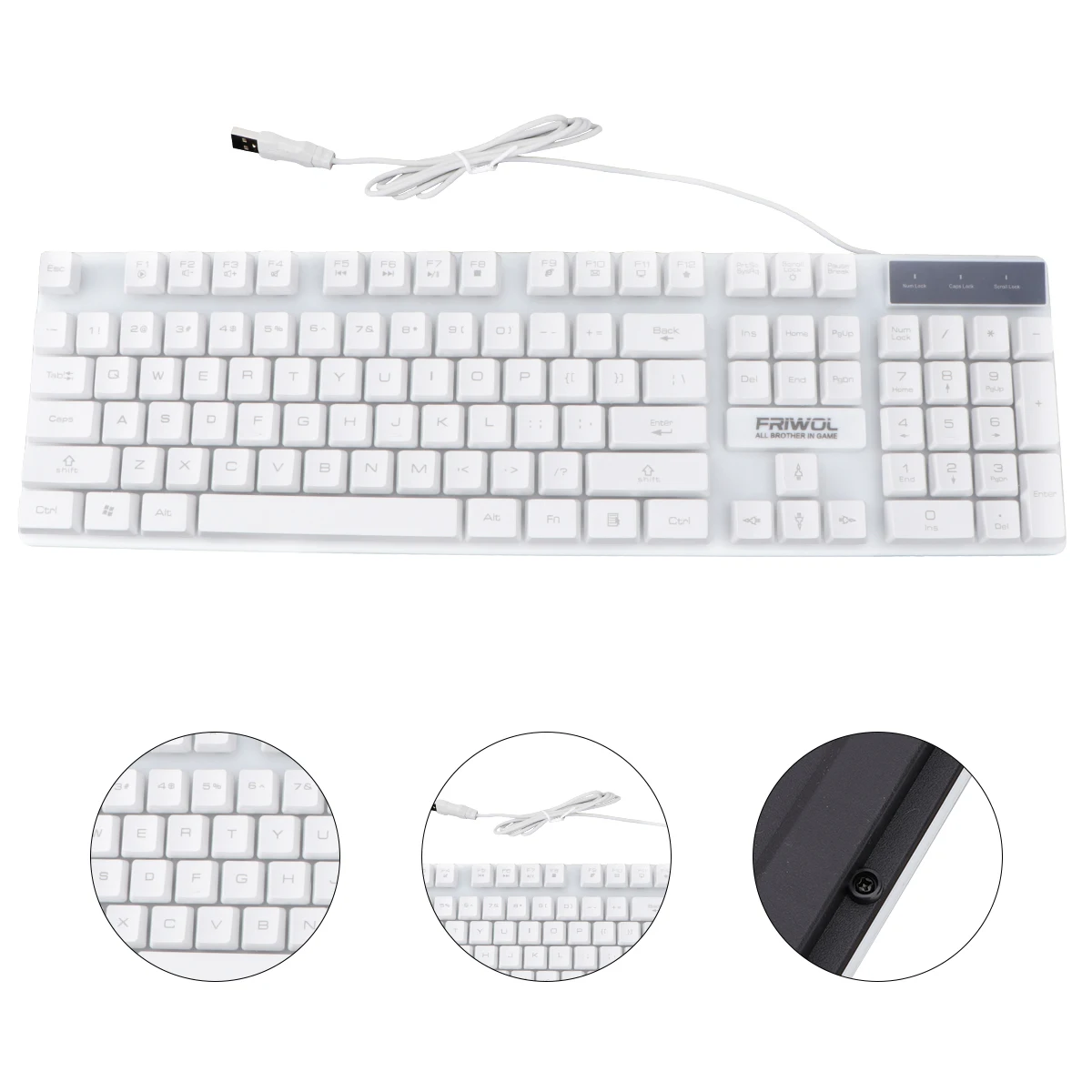 

Creative Gaming for Laptop Office Wired Mechanical Keyboard Waterproof Illuminated Desktop E-Sports Computer Keyboard Mouse Set