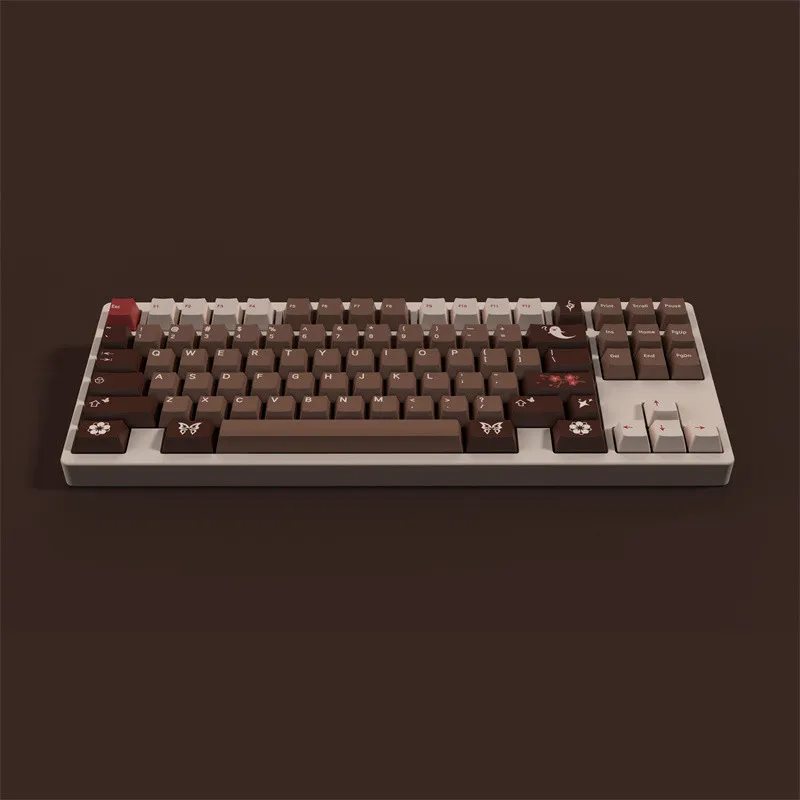 Imagem -03 - Genshin Hutao Chocolate Pbt Cereja Perfil Dye Sublimação 140 Chave Keycaps para 616884 mx Interruptor Teclado Mecânico