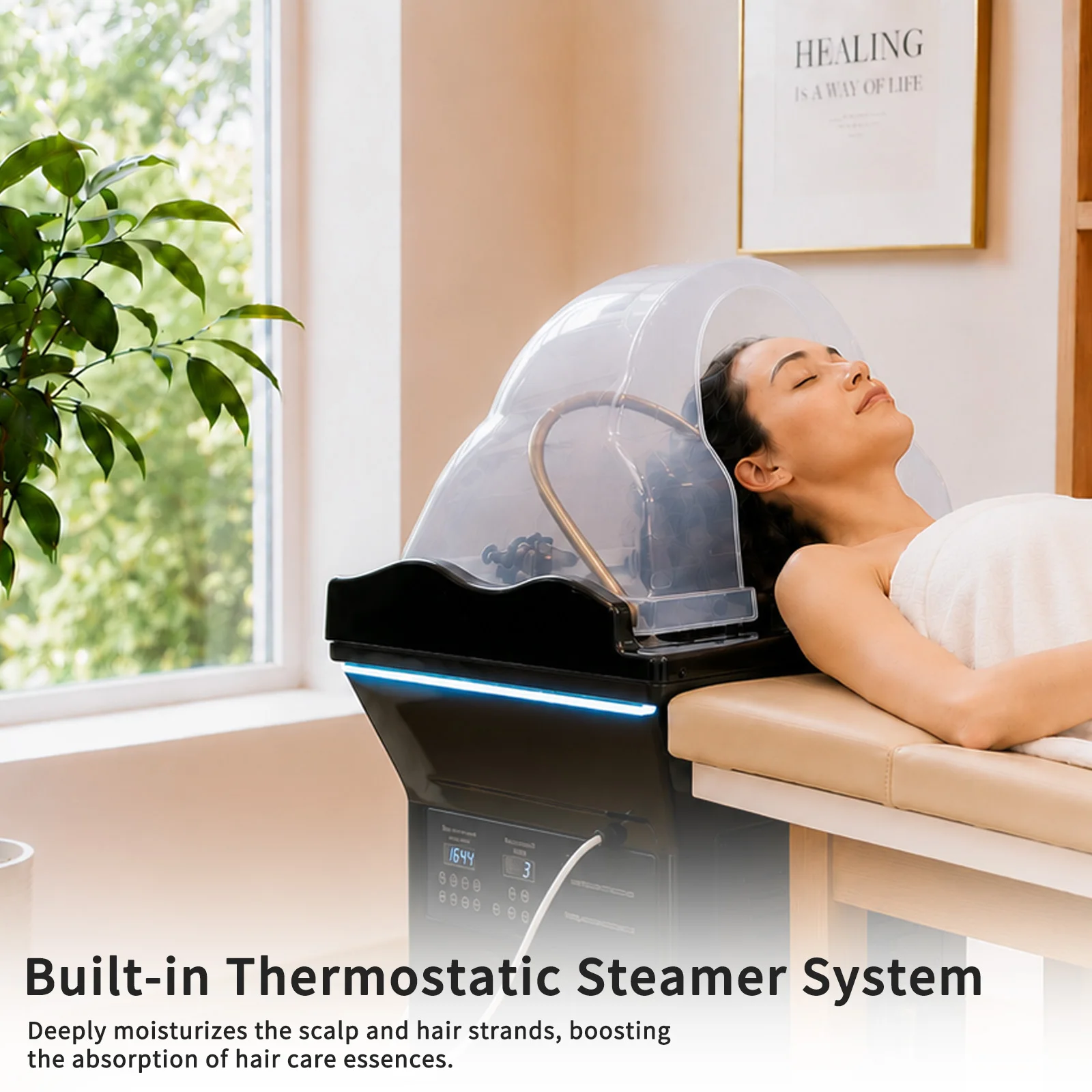 Head SPA Shampoo Basin with 60L Water Storage Tank, Water Heating, No Need to Connect Water Pipe, Water Cycle Hydrotherapy - view 6