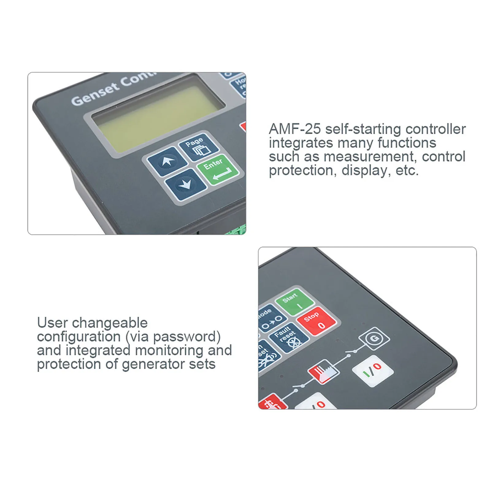 ZK30 	AMF-25 Genset Controller Self-Start Control Screen for Diesel Generator DC 8-35V