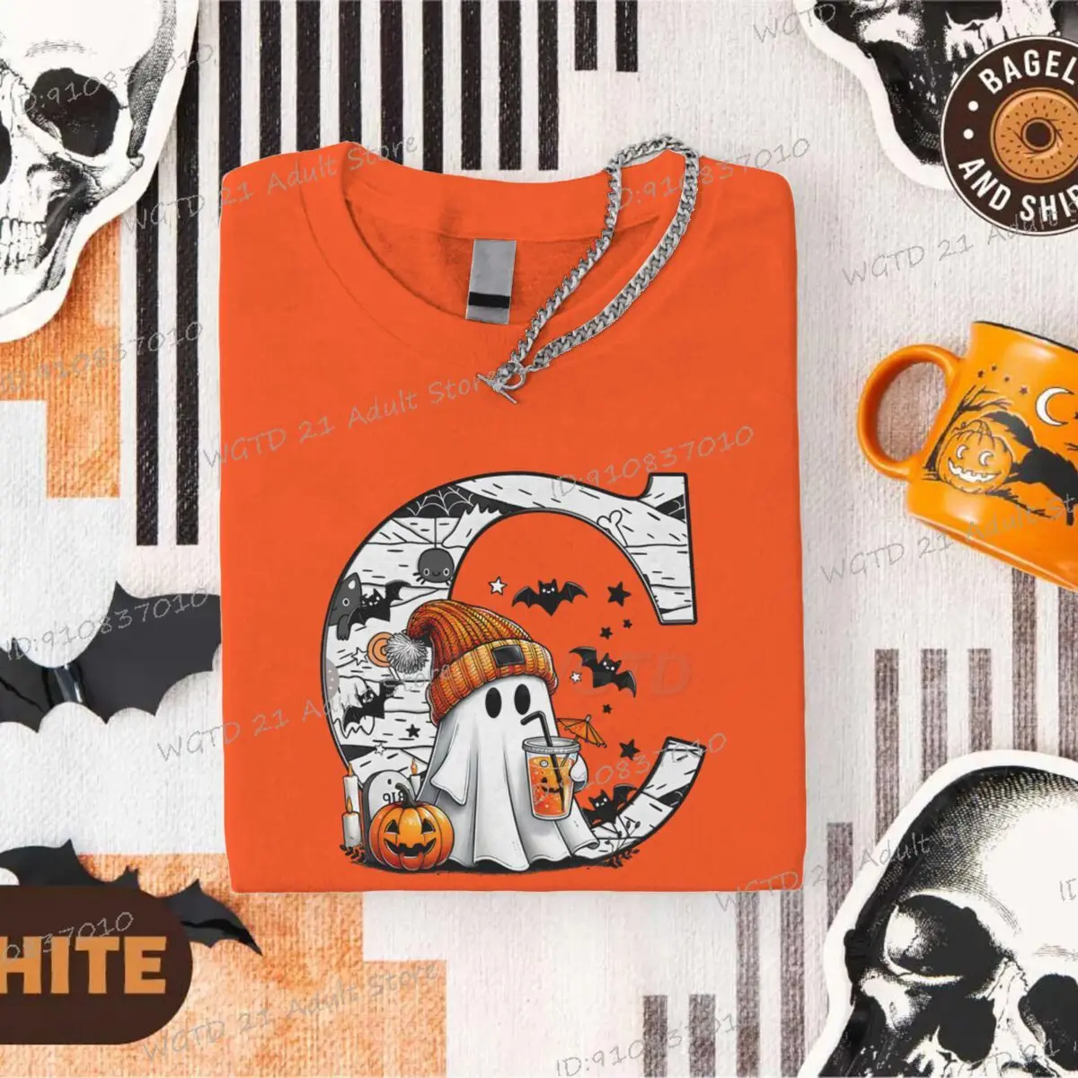 تي شيرت عتيق بأبجدية شبح الهالوين بو تي شيرت جرافيك هاراجوكو ملابس الشارع بأكمام قصيرة تي شيرت نسائي ملابس هدايا الهالوين #4