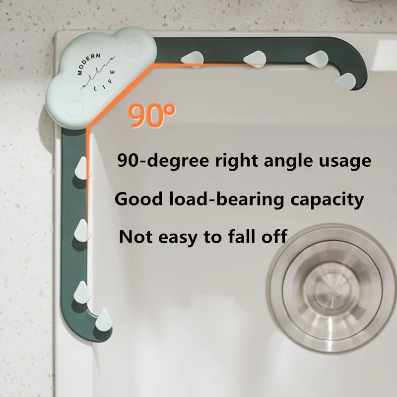 مجموعة مصفاة حوض المطبخ مكونة من 51 قطعة، سلة تصريف مثلثة، فلتر شبكي للغسيل غير للطعام، رف تخزين معلق لنفايات الطعام #3