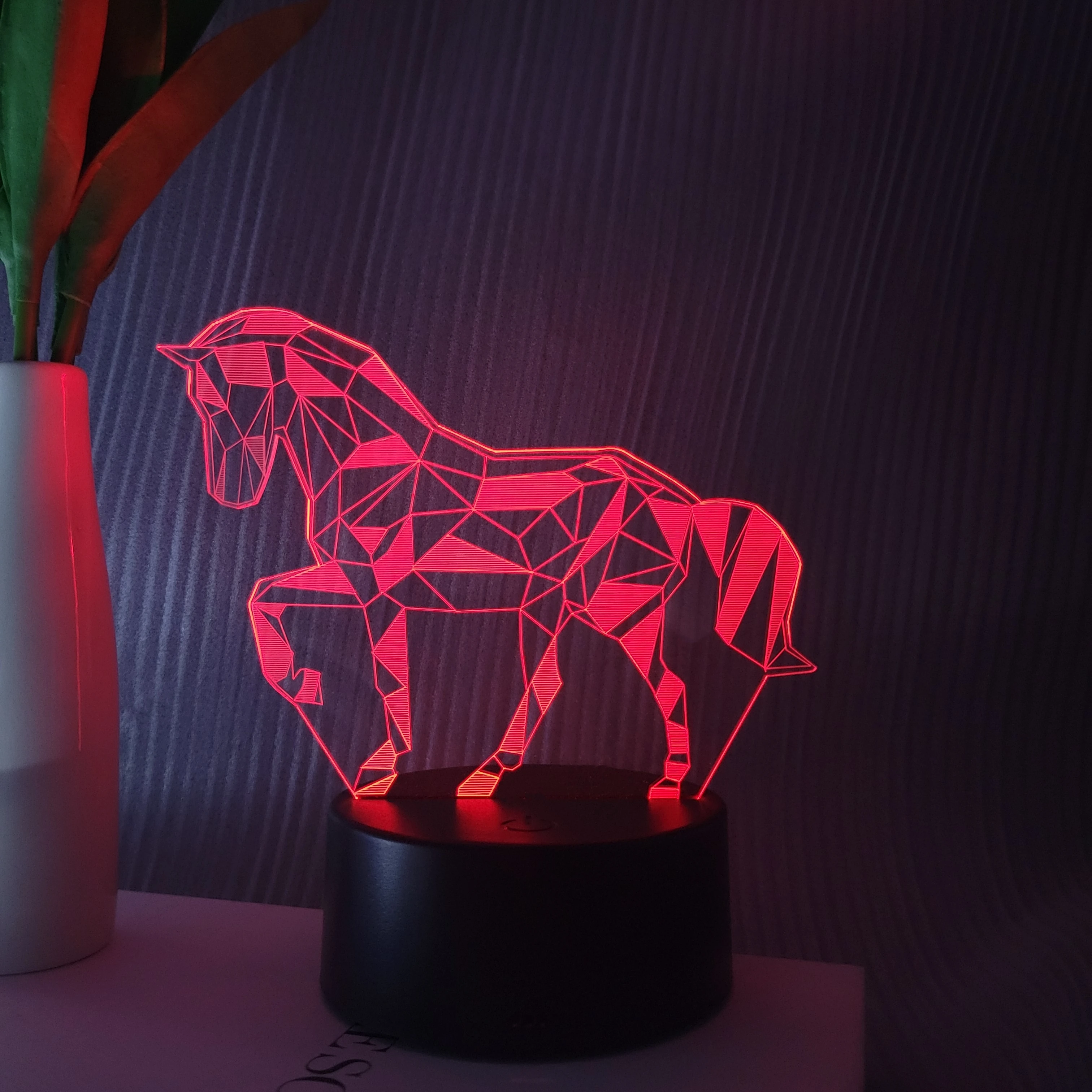 3D horse night light, room and living room table decorative lights, holiday gifts, colorful dimmable.