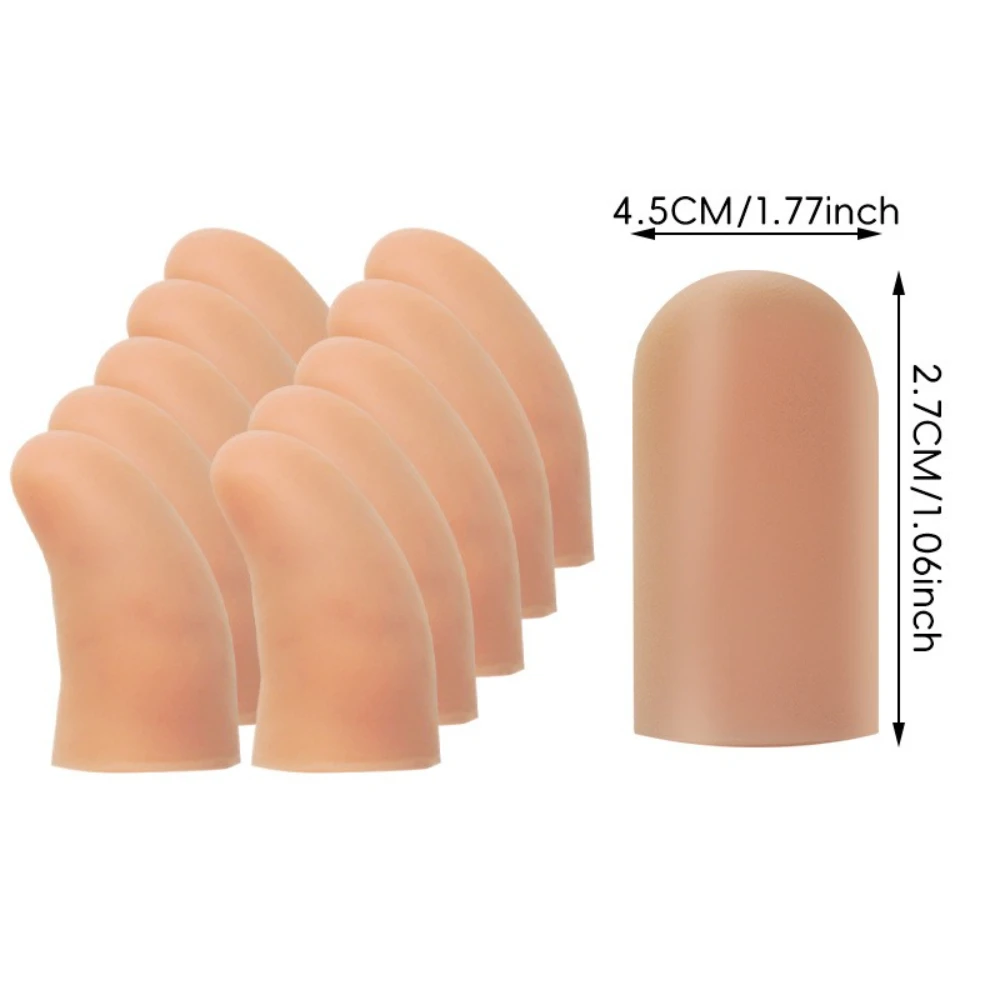 

10Pcs Silicone Hand Bandage Finger Protector Kitchen Tools Reusable Thumb Protective Cover for Relieve Calluses Cracking Peeling