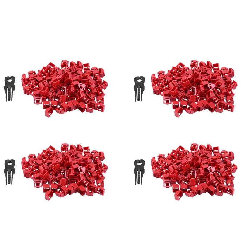 400Pcs Red RJ45 Port Ethernet LAN Hub Anti Dust Cover Plug Cap Blockout Protector With Proprietary Lock And Key