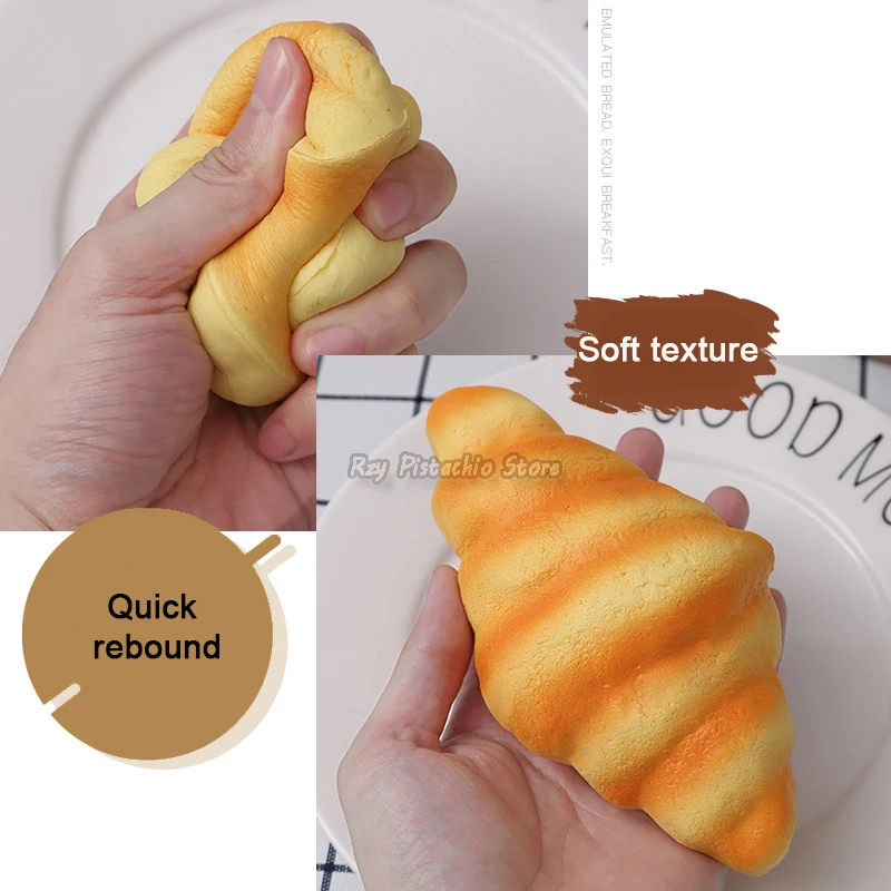 Artificial Simulation Bread Fake Food Model French Baguette Toast Cake Bakery Kids Play Kitchen Toys Set Boy Girl Pretend Baker