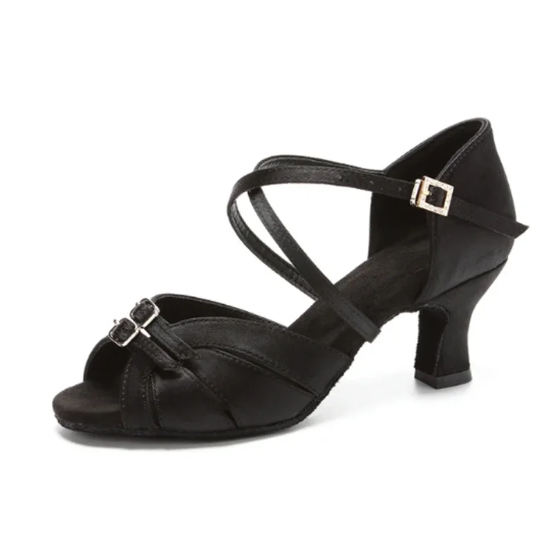 أحذية الرقص اللاتينية للنساء في قاعة الرقص، أحذية الرقص الحديثة، أحذية السالسا التانغو ذات الكعب العالي، أحذية لاتينية قابلة للتعديل للفتيات والسيدات