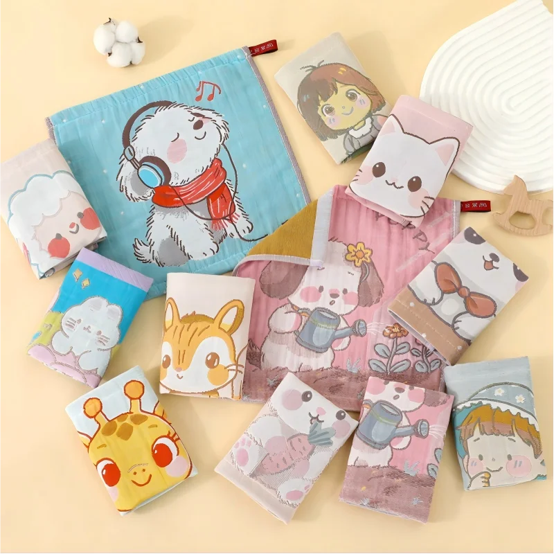 1/3/5 Pcs Baby Handkerchief Gauze Towel Pure Cotton Soft Drool Towel All Cotton Breathable Face Wash Baby Hand Towel