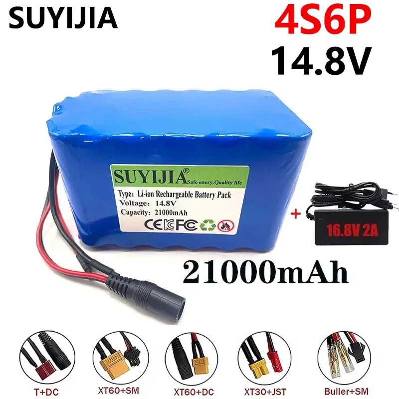 

Оригинальный литий-ионный аккумулятор 14,8 В 4S6P 21 Ач 18650 со встроенным BMS для ночной рыбалки, световой обогреватель, резервная батарея