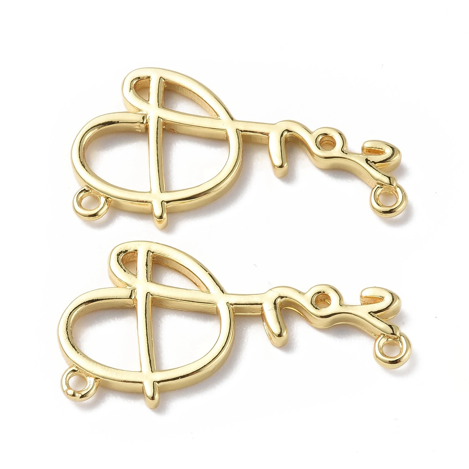

10pcs Brass Word Dear Pendants Charms Connectors 18K Gold Plated for DIY Necklace Keychain Jewelry Making Supplies 13x25x2mm