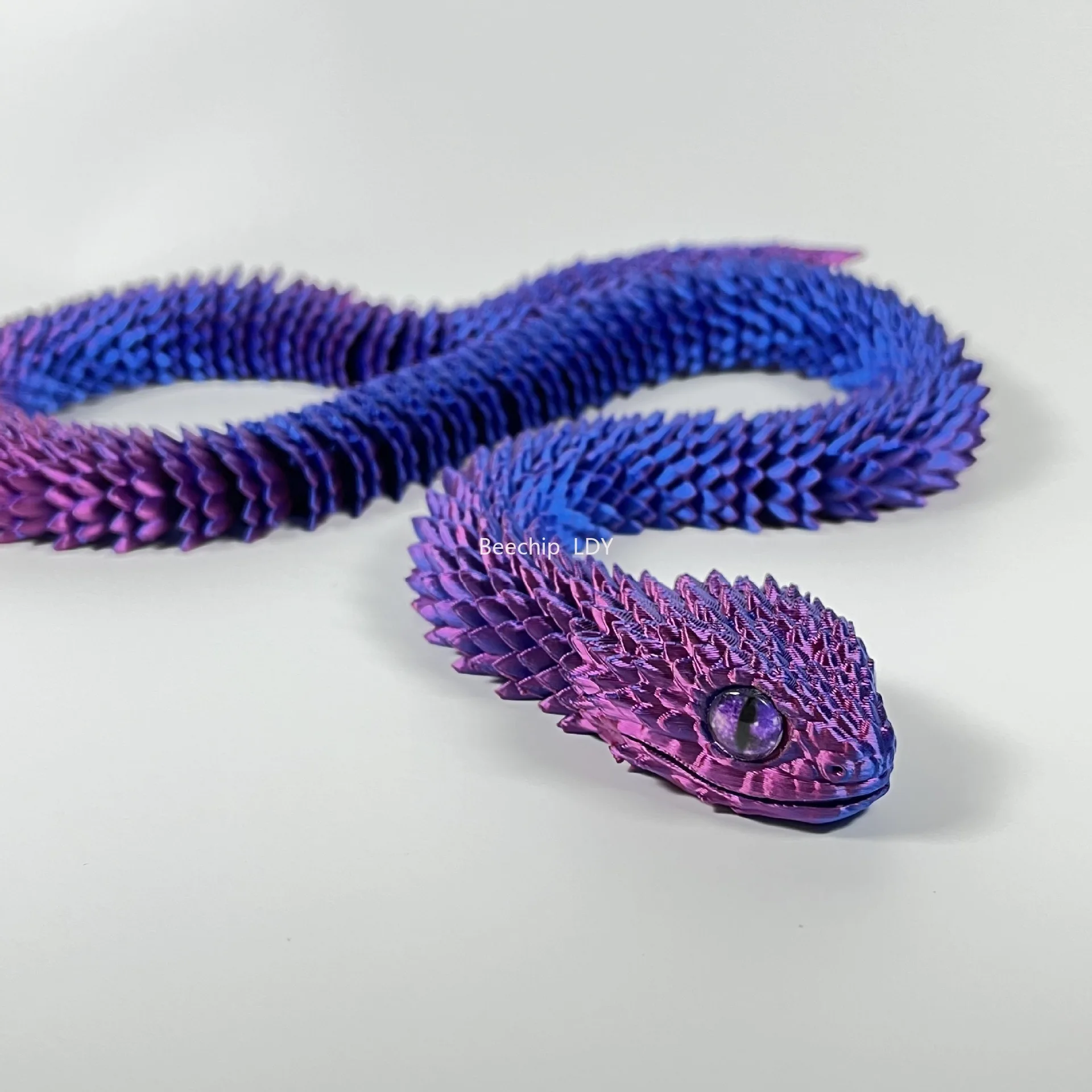Decoração de cobra impressa em 3D 2026, figuras luminosas com articulações móveis, modelos de animais que se balançam, brinquedos para estante de casa