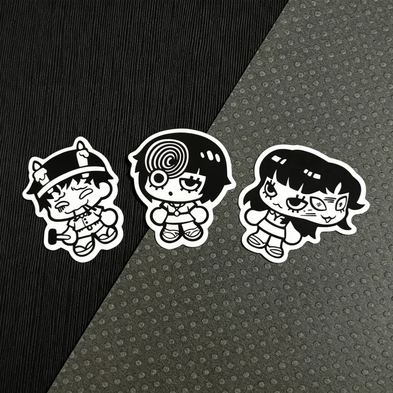 Junji Ito Chibi Horror Stickers – Matte Vinyl Decals for Laptop, Phone & Notebook | Tomie Uzumaki Style Anime Art Decor
