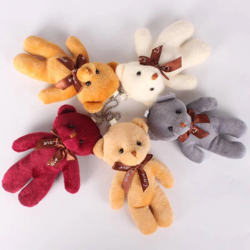 

12PCS 12cm Kawaii Soft Stuffed Bear Plush Toys Mini Animal Bear Dolls Toy Small Gifts Bag Pendant Doll For Children Kids Gifts