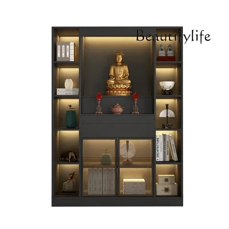 Chinese Style Worship Altar Light Luxury God of Wealth Cabinet Home Bodhisattva Altar Shrine