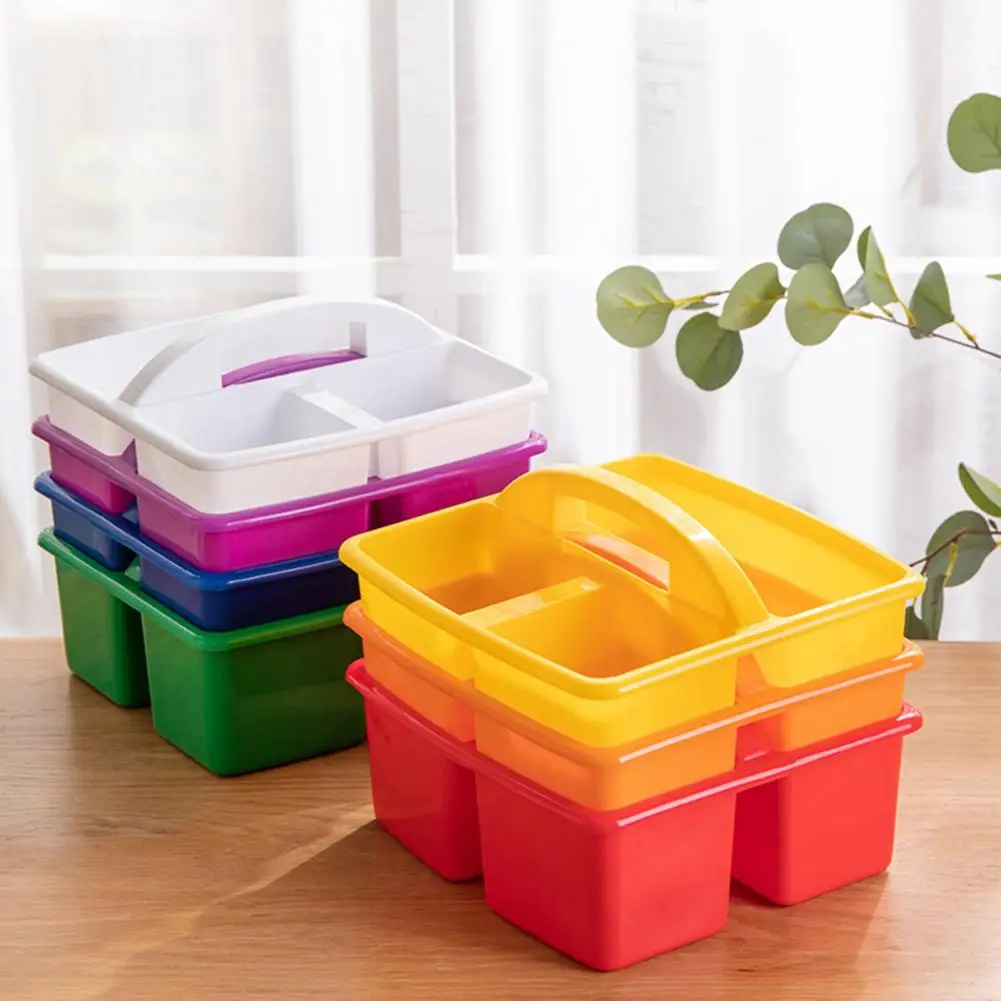 Multi-purpose Stackable Storage Basket Plastic Practical Individual Grid Tray for Children Container Office Desk Organizer