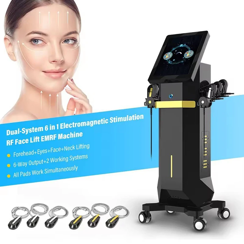 Multifunctional 6 In 1 Face Lifting Massage V-Face Sculpting Machine Wrinkles Removing High-intensity Pulsed Anti-aging Device