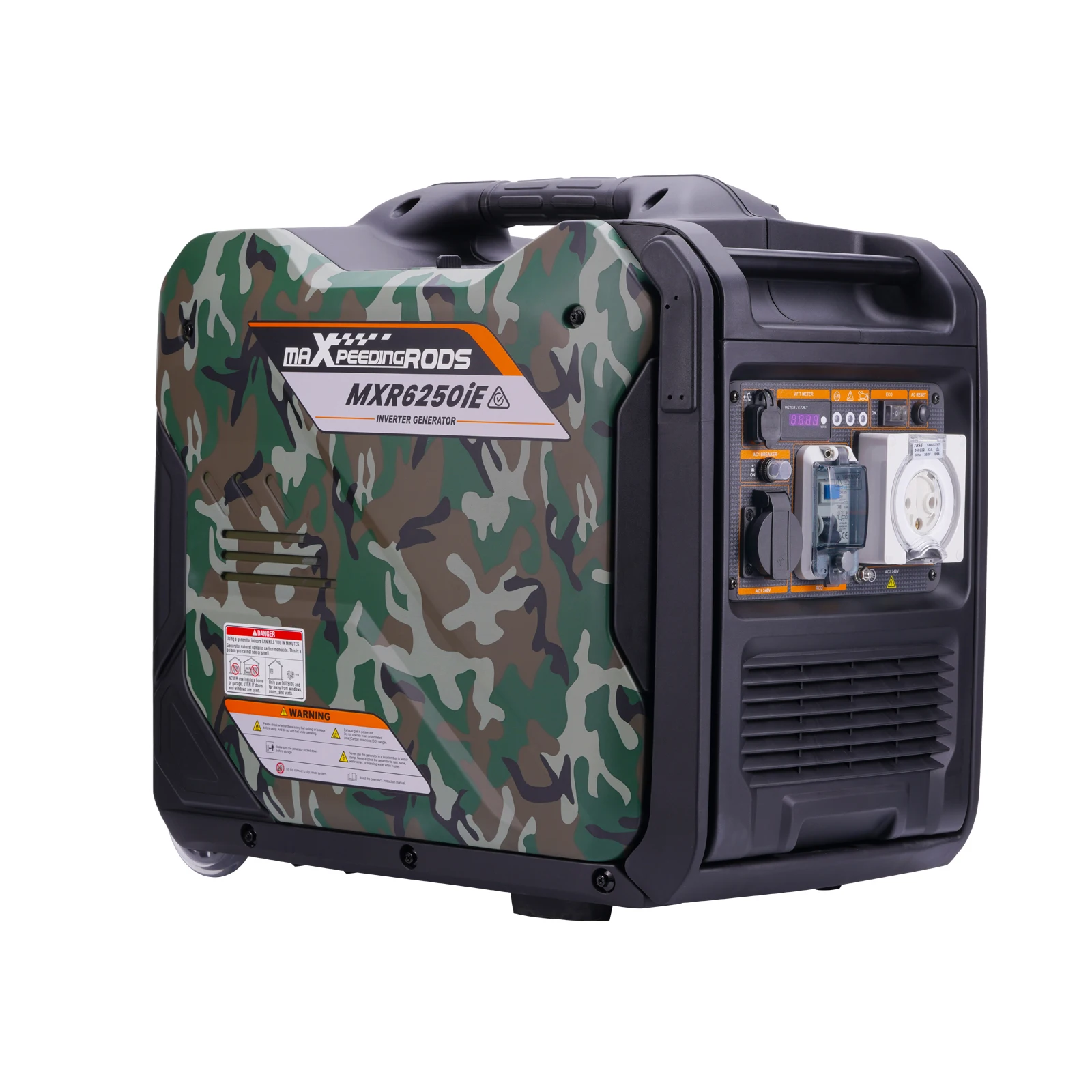 Portable Silent Generator 5.5KW 5500W Max Gas Powered 240V Electric Start for RV