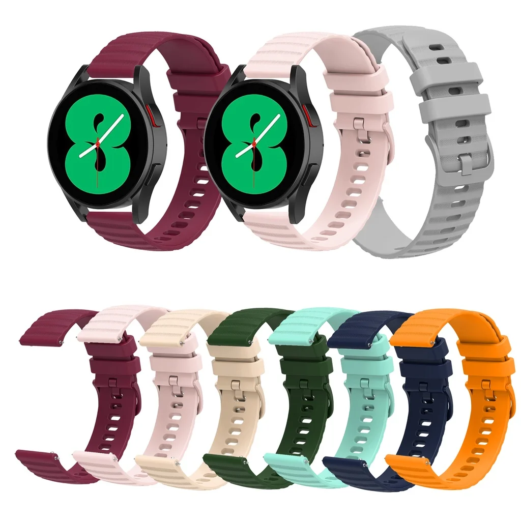 

Silicone Strap For Samsung Galaxy Watch Active 2 40mm 44mm watch 4 5 watch5 pro watch Wave Pattern Bracelet Sport Band Wristband