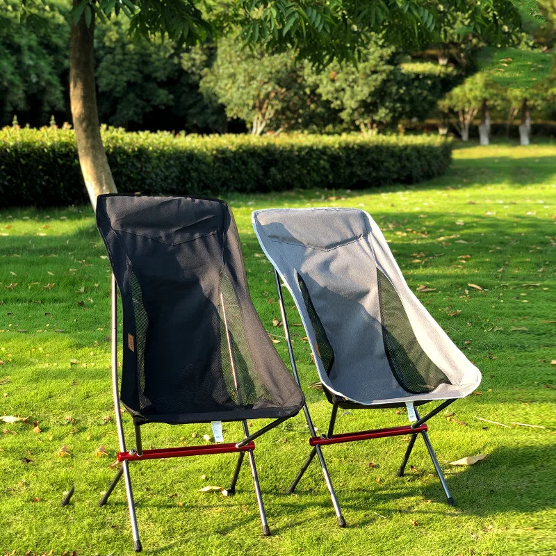 Outdoor Picnic Folding Moon Chair Portable Folding Camping Fishing Leisure Chair With Back Encrypted Oxford Cloth Beach Chair