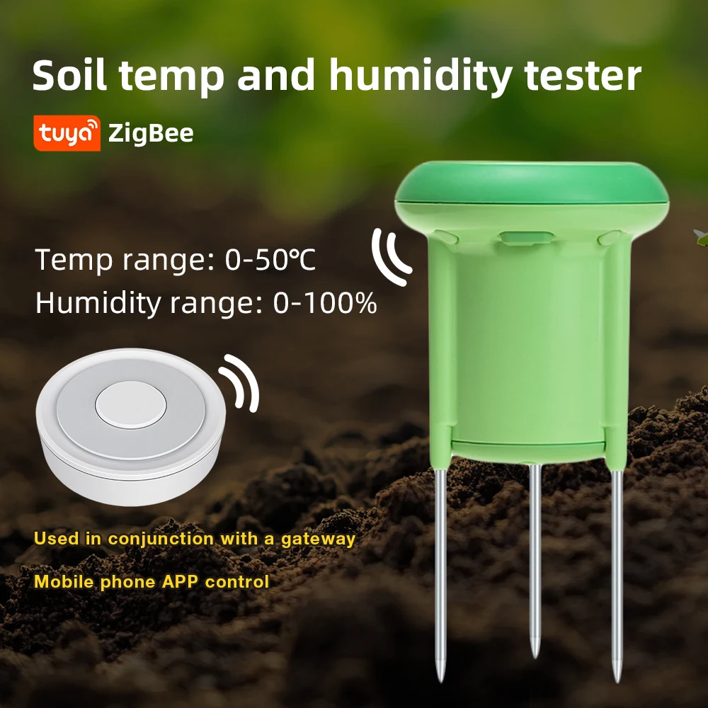 Tuya zigbee medidor inteligente de umidade do solo, testador de temperatura e umidade com google alexa, automação de jardim, detector de irrigação