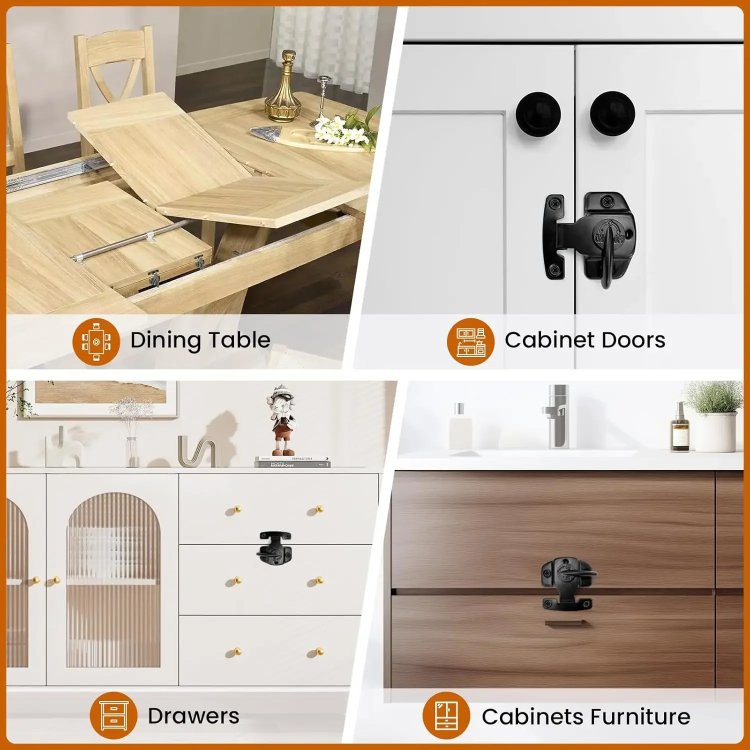 Immagine 7: 10 Pezzi Clip a Molla Align-N-Lock per Tavoli, Finestre, Porte e Mobili