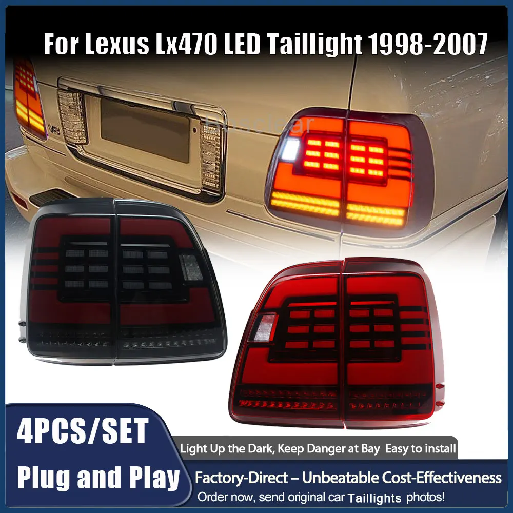 

Светодиодный задний фонарь для Lexus Lx470 lx 470, автомобильные аксессуары 1998, 1999, 2000, 2001-2007, задний фонарь, сигнальный указатель поворота, задний фонарь, стоп-сигнал