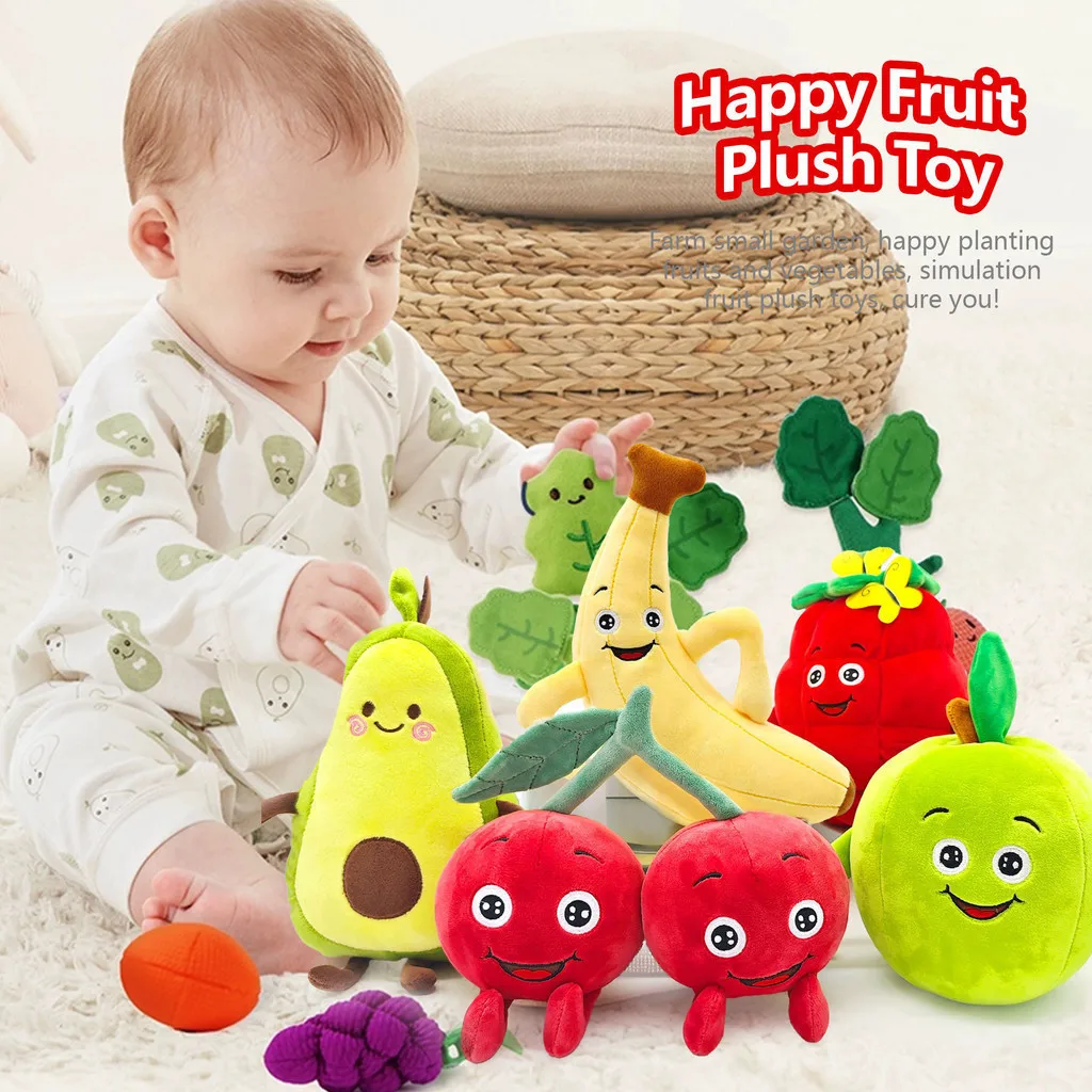 Fruits Plush Toy Avocado Banana Apple Soft Stuffed Plushie Doll Baby Gift