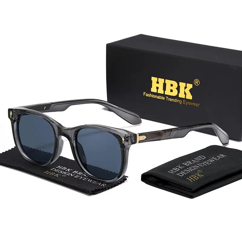 HBK Retro Herren-Sonnenbrille, klassisch, polarisiert, mit Propionsäure-Pin, quadratischem Rahmen, Damen-Outdoor-Brille, unverzichtbar, UV400 – Detail 7