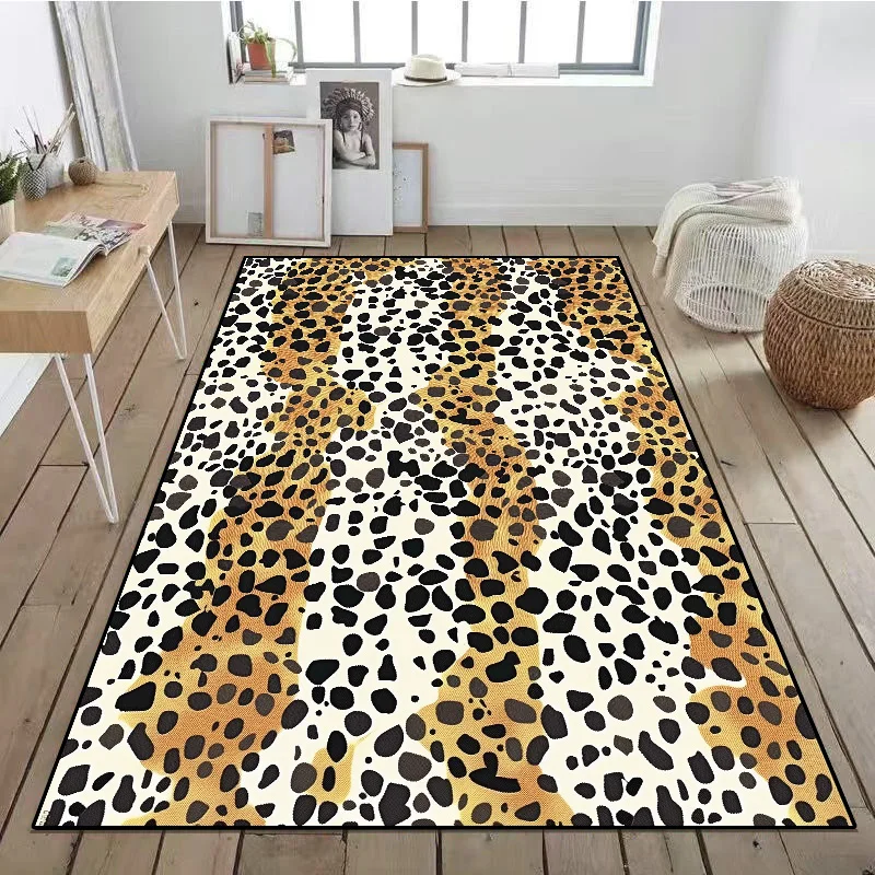 

Abstract Leopard Carpets Living Room Animal Print Decoration Home Sofa Table Area Anti-slip Soft Rug Kid Bedroom Decor Floor Mat