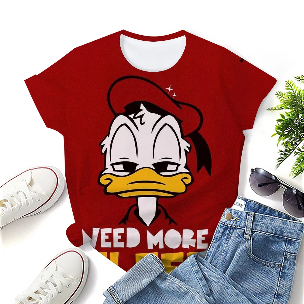 Pakaian Wanita Jahit Lucu Bukan Hari Ini Kaus Kasual Atasan Musim Panas Jahitan Y2k Kartun Kaus Wanita Atasan Mickey Mouse Mode