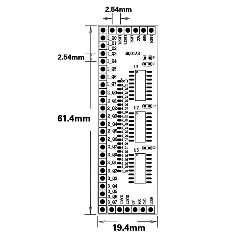 Microcontroller Serial to Parallel Pin IO Expansion Module 74HC595 Output Port Expansion 3 to 24pin LED control