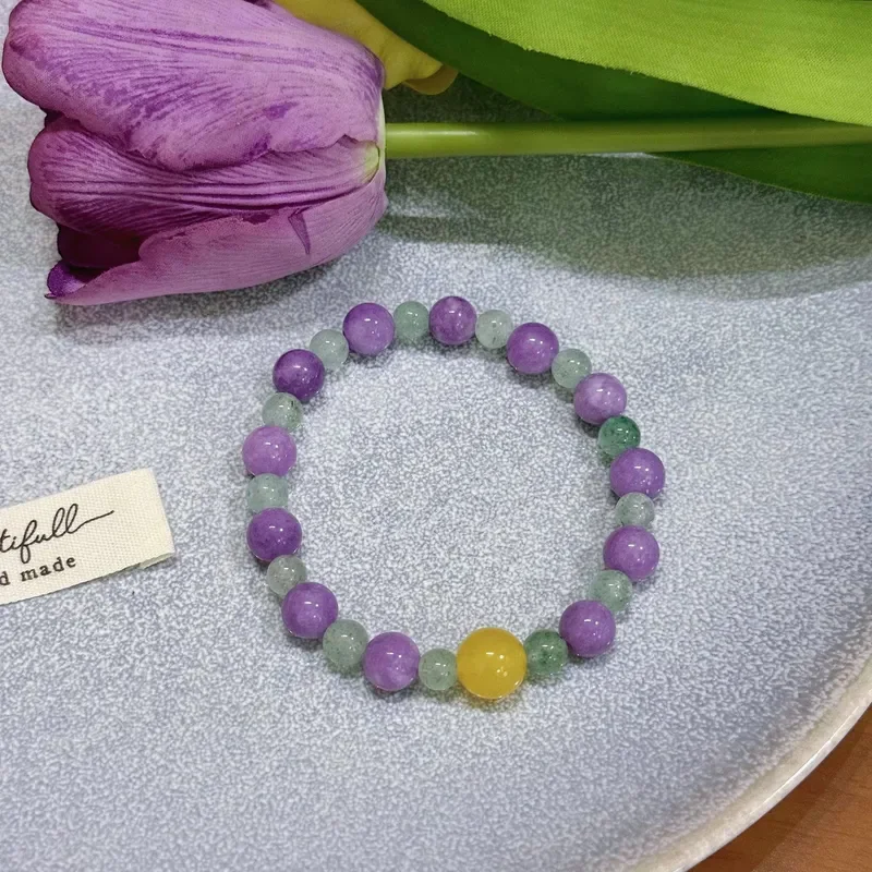 Natural strawberry crystal bracelet popular Guochao women's fortune transfer beads niche design simple and versatile bracelet
