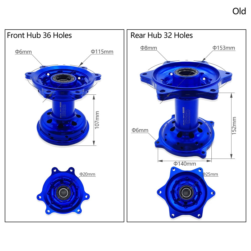 Motorcycle Accessories 32/36 Holes Front Rear Wheel Hub CNC Aluminum Billet For HONDA CRF250R CRF450R CR125 CR250 CRF250X CRF450