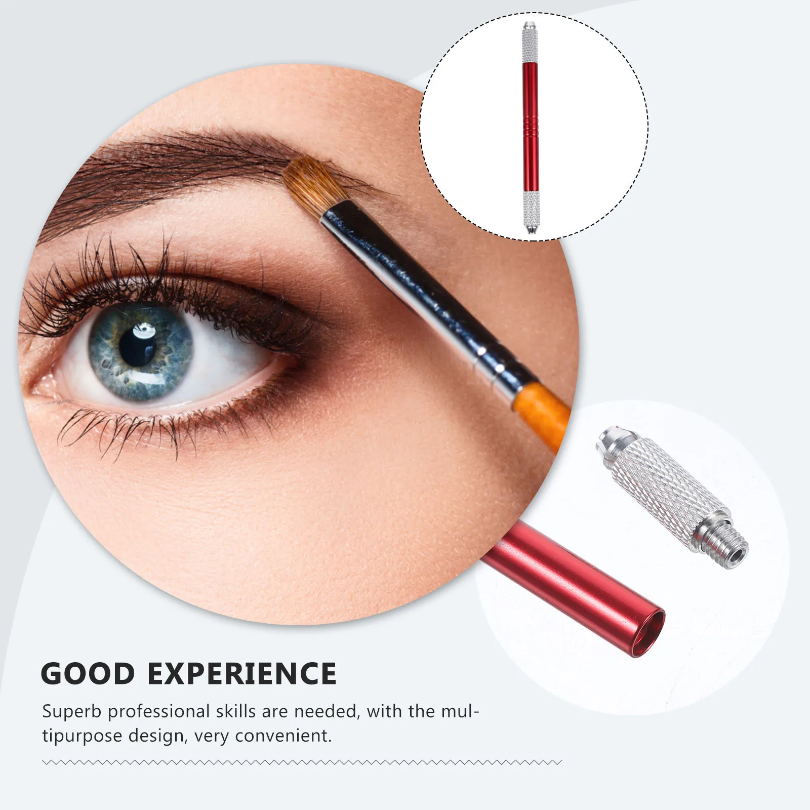 

Microblading Tattooing Pen Red Color Double Head Brow Tattooing Pen Design Long Life Professional Use Body Art Tools