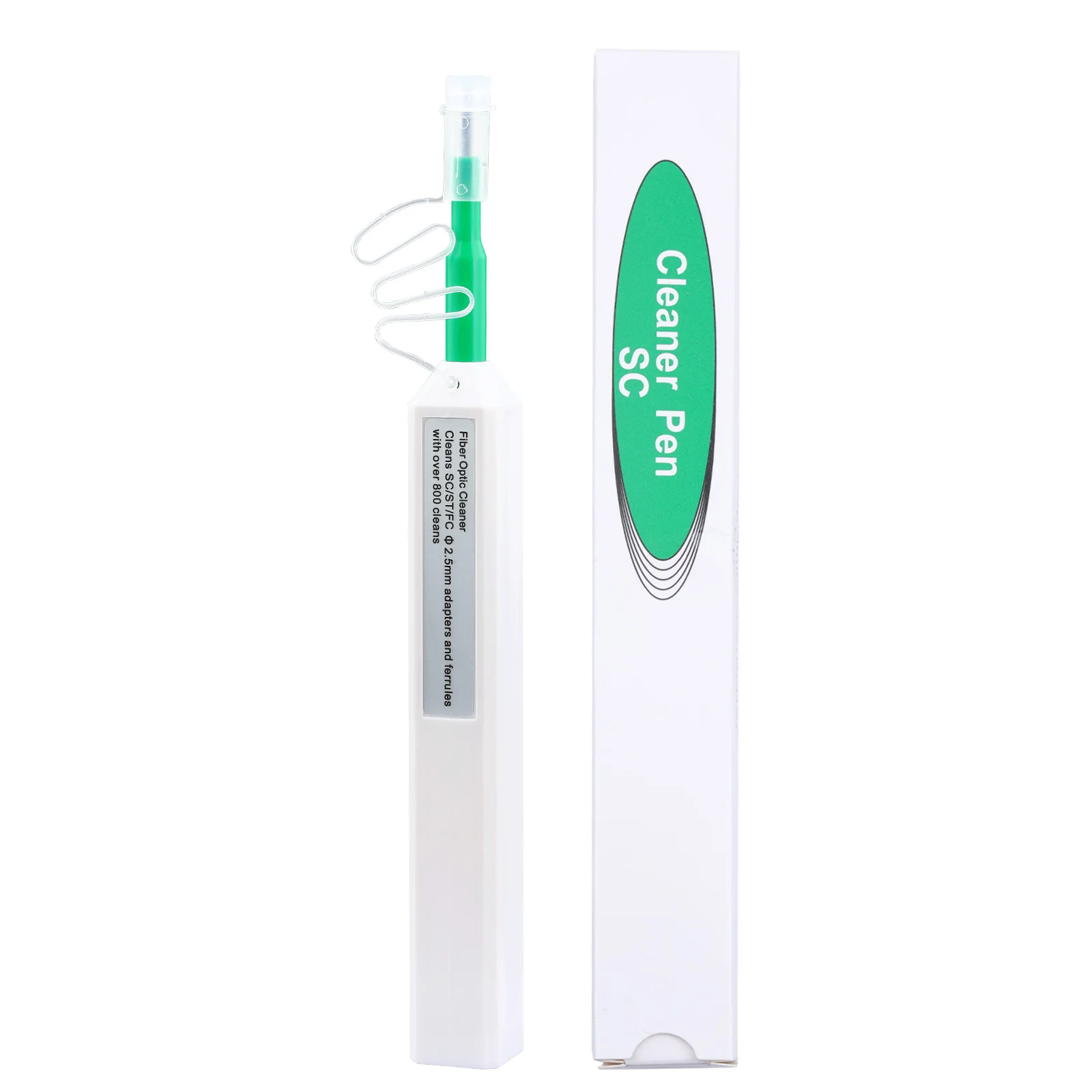 

Optical Fiber Cleaning Pen SC/FC/ST End Face Interface1.25mm and 2.5mm flange Adapter Connector One-Touch Cleaner