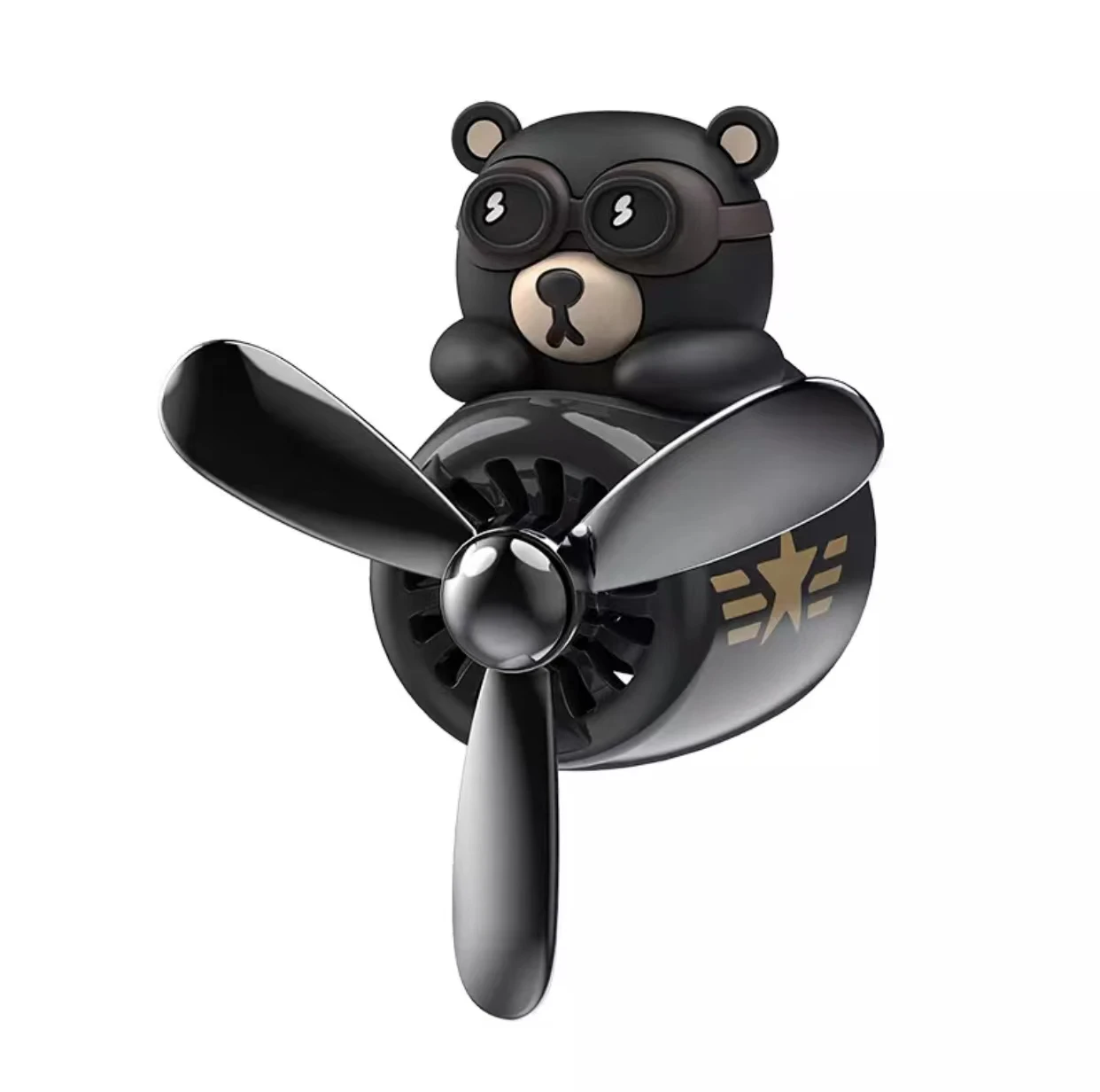 Car Air Freshener Bear Pilot Rotating Propeller Outlet Fragrance Magnetic Design Auto Accessories Interior Perfume Diffuse