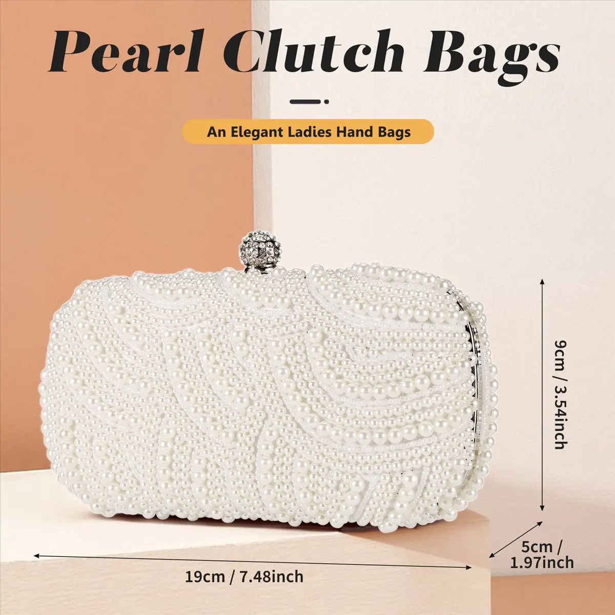 Abqr pérola sacos de embreagem bolsa feminina senhoras sacos de mão sacos de noite para festa casamento pérola moda sacos de embreagem-branco