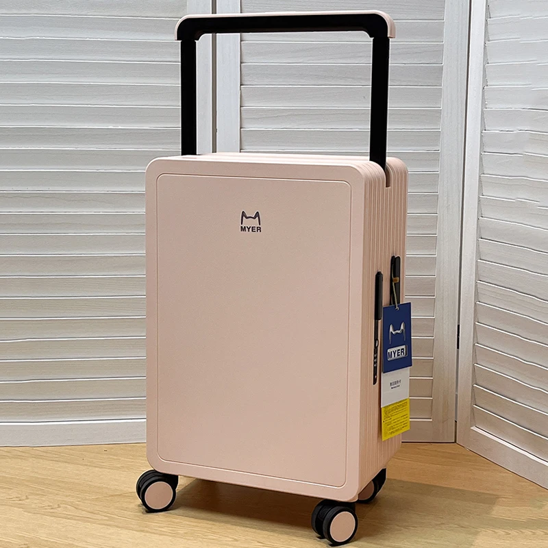 High appearance horizontal wide pull rod suitcase Exit PC code case Silent universal wheel luggage 20 inch boarding case strong