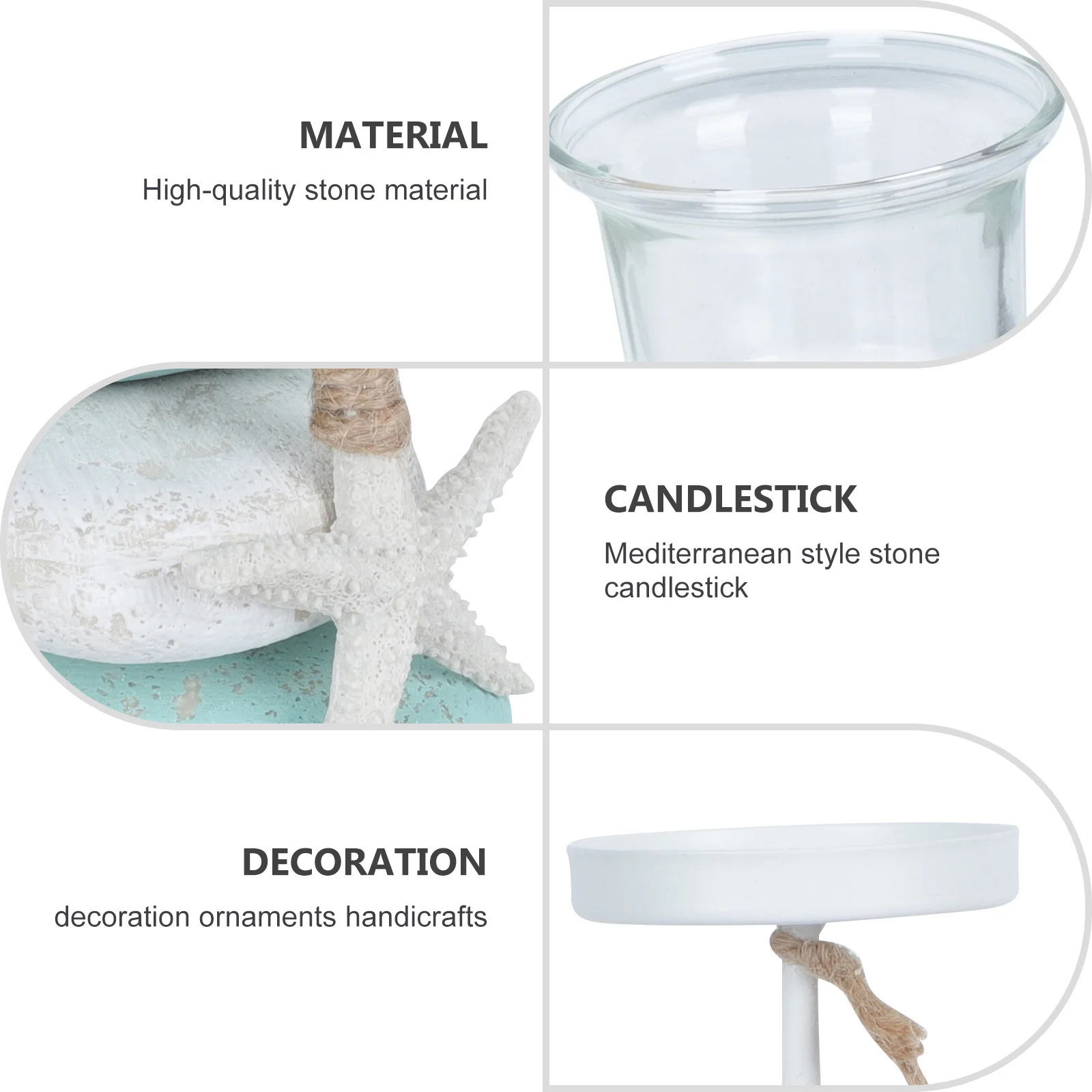 

1Pcs Mediterranean Style Stone Candleholder Desktop Decor Creative Stand Elegant Home Accent Delicate Candlestick