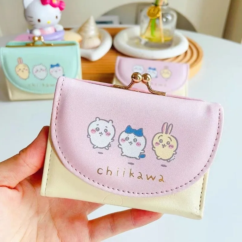 Chiikawa Wallet Usagi Cartoon Cute Character Short Buckle Change Card Bag Portable Wallet Student Girl Creative Birthday Gift