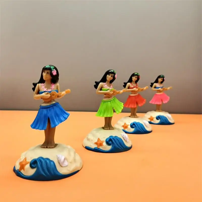 Hawaiian Girl Dashboard Doll Cartoon Car Dancing Shaking Head Girl Figurine Auto Trim Tabletop Ornaments Car accessory